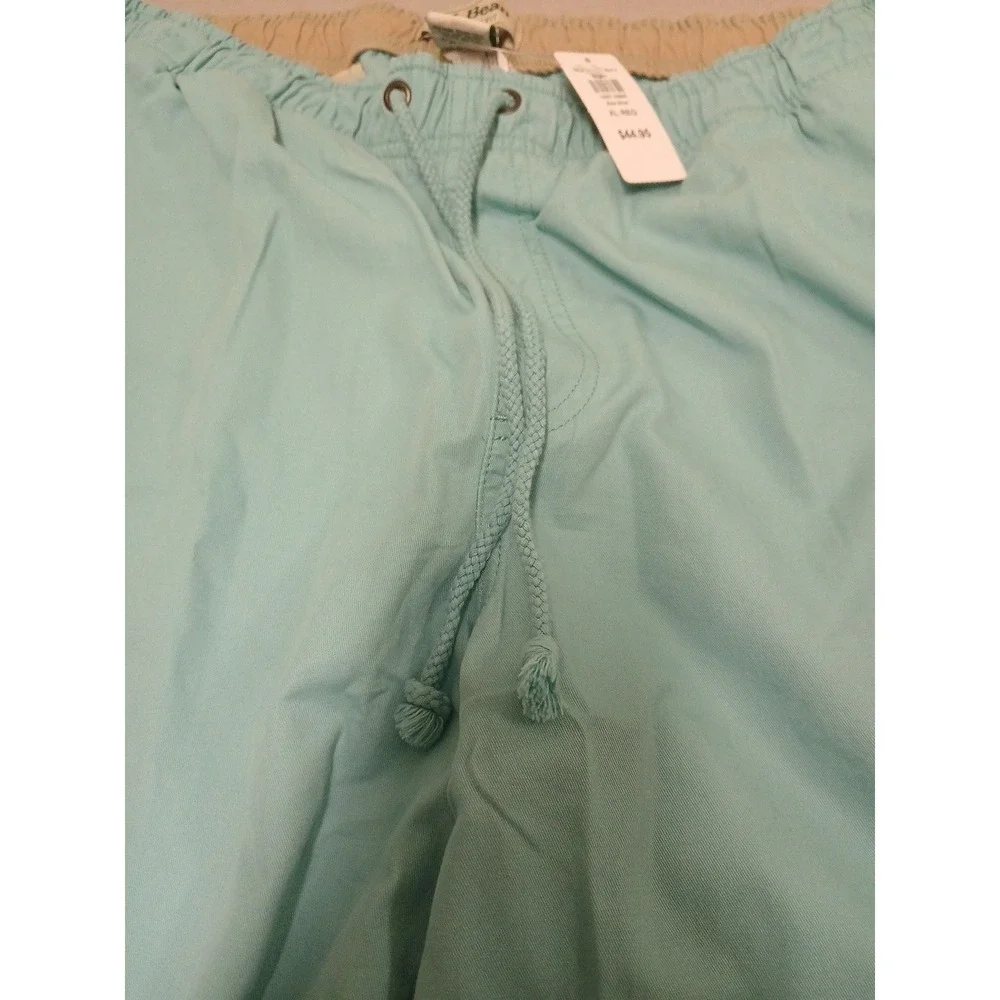 L.L.Bean Dock Short Mens XL  Cotton Twill Elastic Waist Sea Blue New With Tags!!